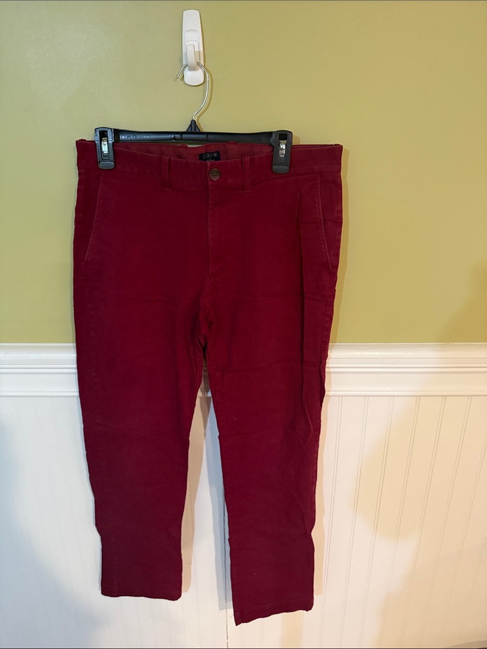 Men's Size 32W x 32L J. Crew Wine Red Chino Pants